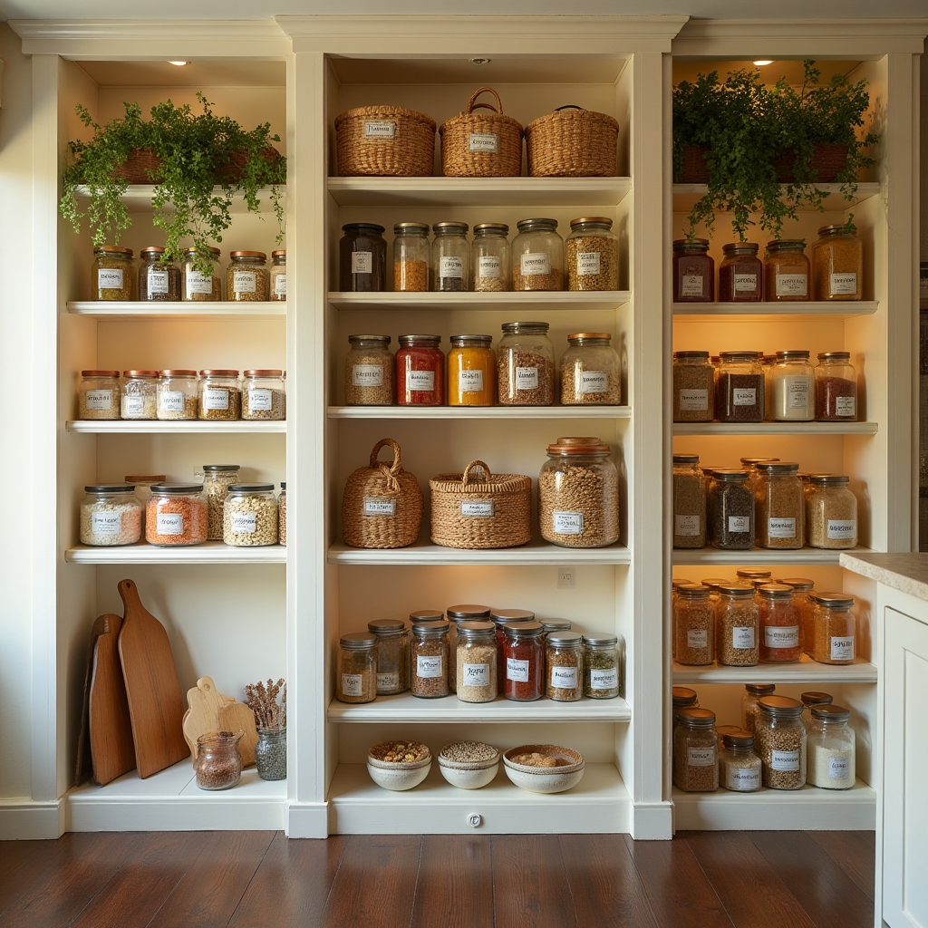 Rendezett konyha és kamra rendszerezés után